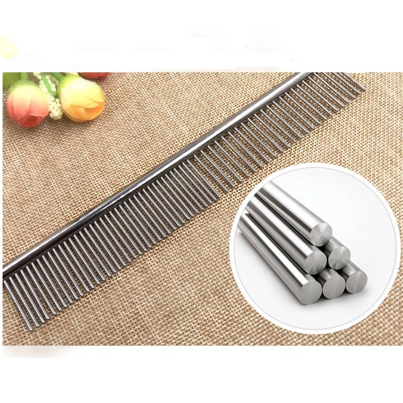 BÁN SỈ LƯỢC CHẢI LÔNG CHÓ MÈO BẰNG INOX SIZE 19*4CM (COMBO: 10 CÂY) - LOVE PETS SHOP