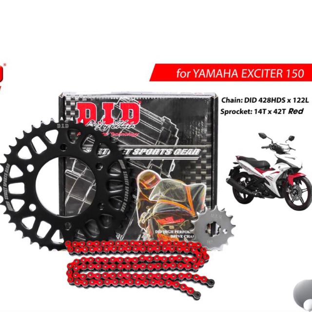 Nhông sên đĩa 12ly yamaha exciter 150 chính hãng did  / Nhông xích exciter 150 did 12ly HDS