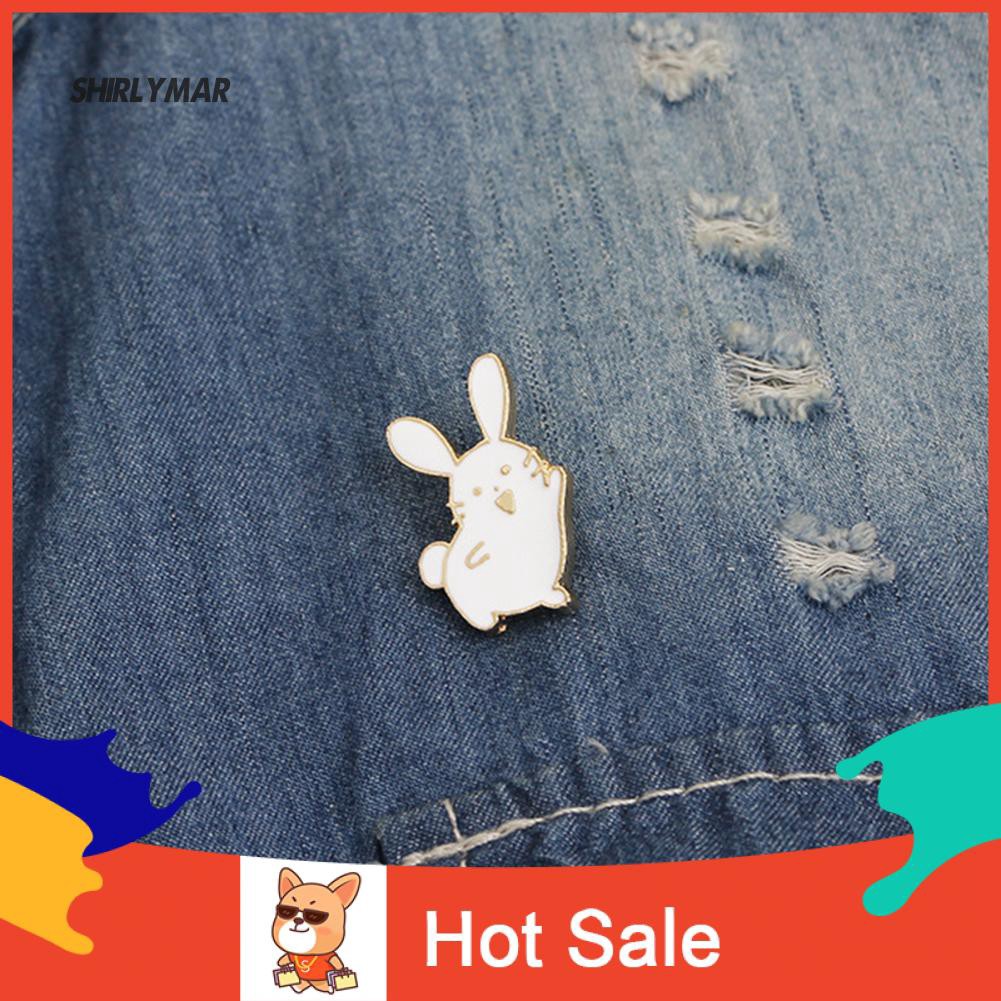 ஐSr Cute Women Cartoon Rabbit Brooch Pin Enamel Denim Backpack Badge Jewelry Gift