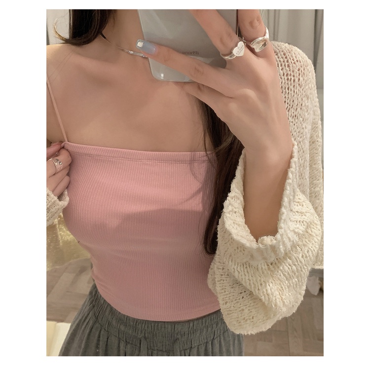Áo Sweater Dệt Kim Sát Nách Kẻ Sọc Ca Rô Đen Trắng 6 Màu Lựa Chọn Cho Nữ Sinh
