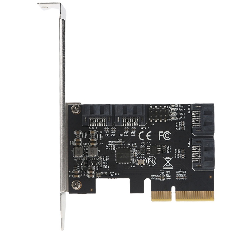 btsg 4 Port SATA III 6GB/S PCI-E X4 To SATAController SSD Card w/ Low Profile Bracket