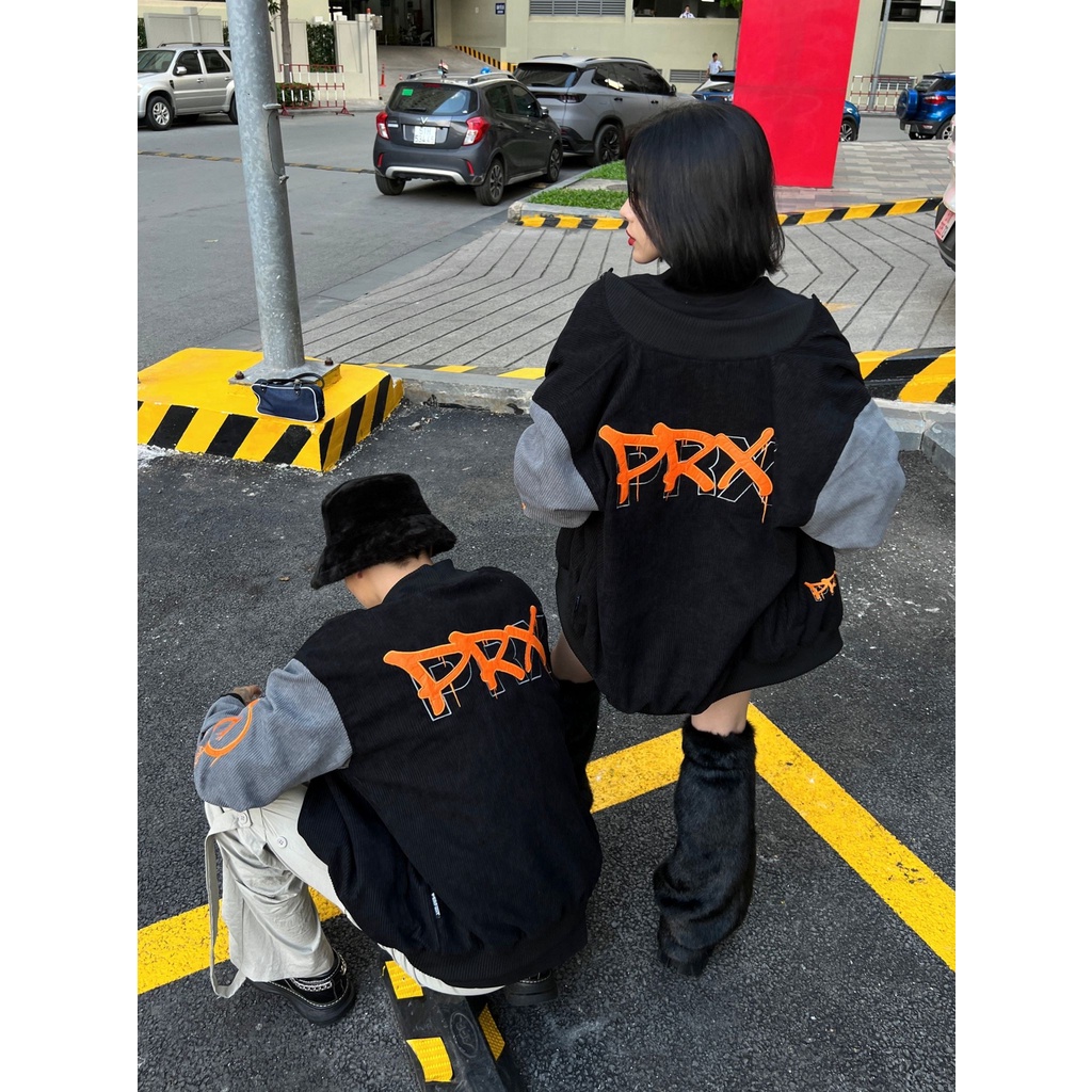 Áo khoác Perfext Varsity Jacket Nhung Tăm Lót Dù, Hoạ Tiết Thêu