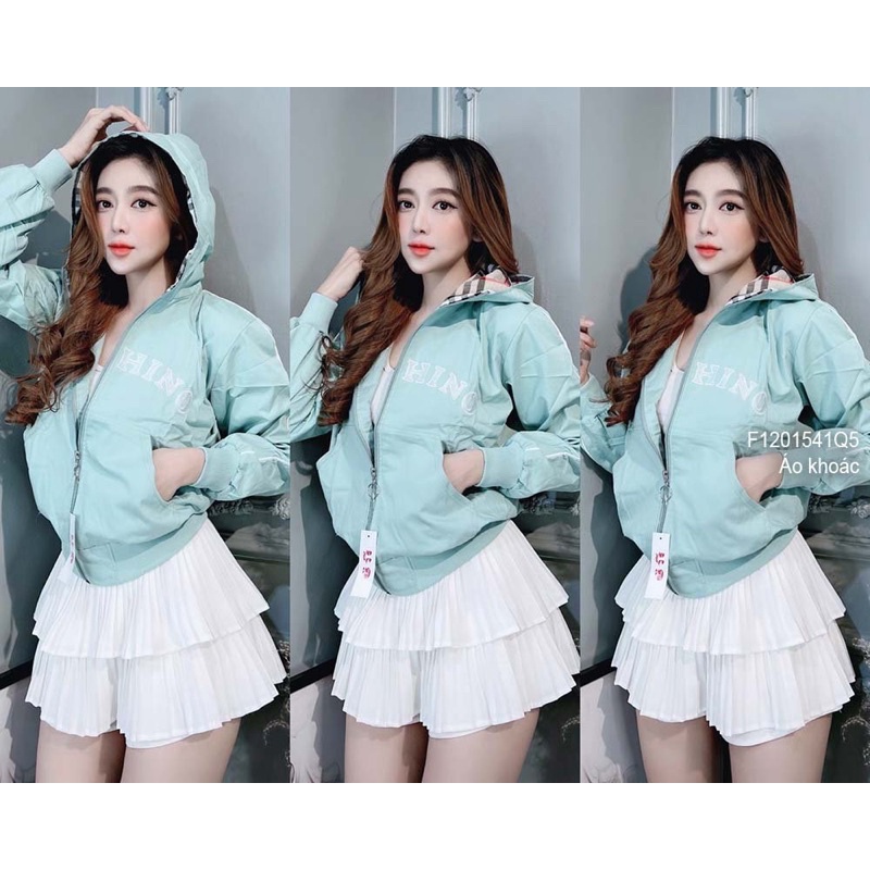 Áo khoát kaki phối chữ