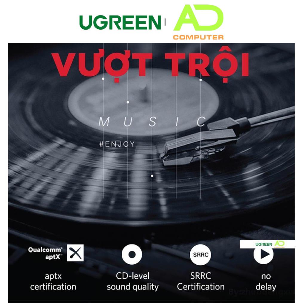 Thiết bị USB thu phát Bluetooth 4.0 UGREEN US192 cho máy tính laptop - Hàng phân phối chính hãng - Bảo hành 18 tháng