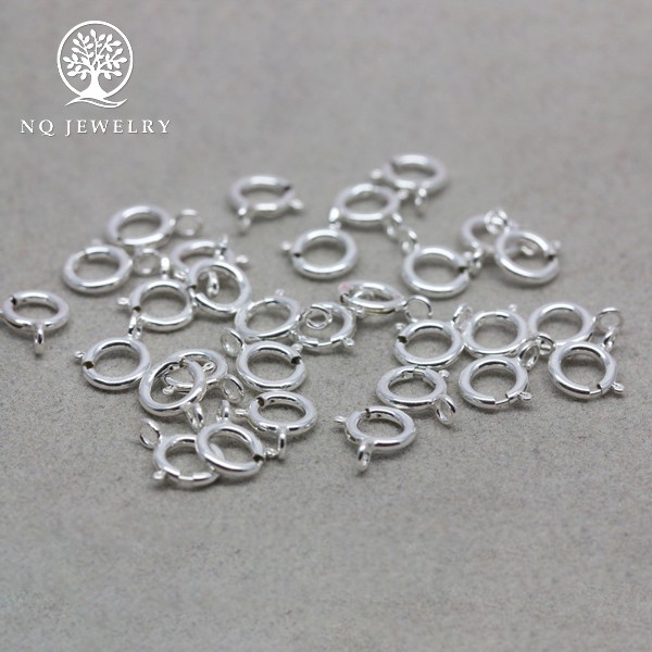 Charm bạc móc khóa tròn kết vòng tay, dây chuỗi - NQ Jewelry