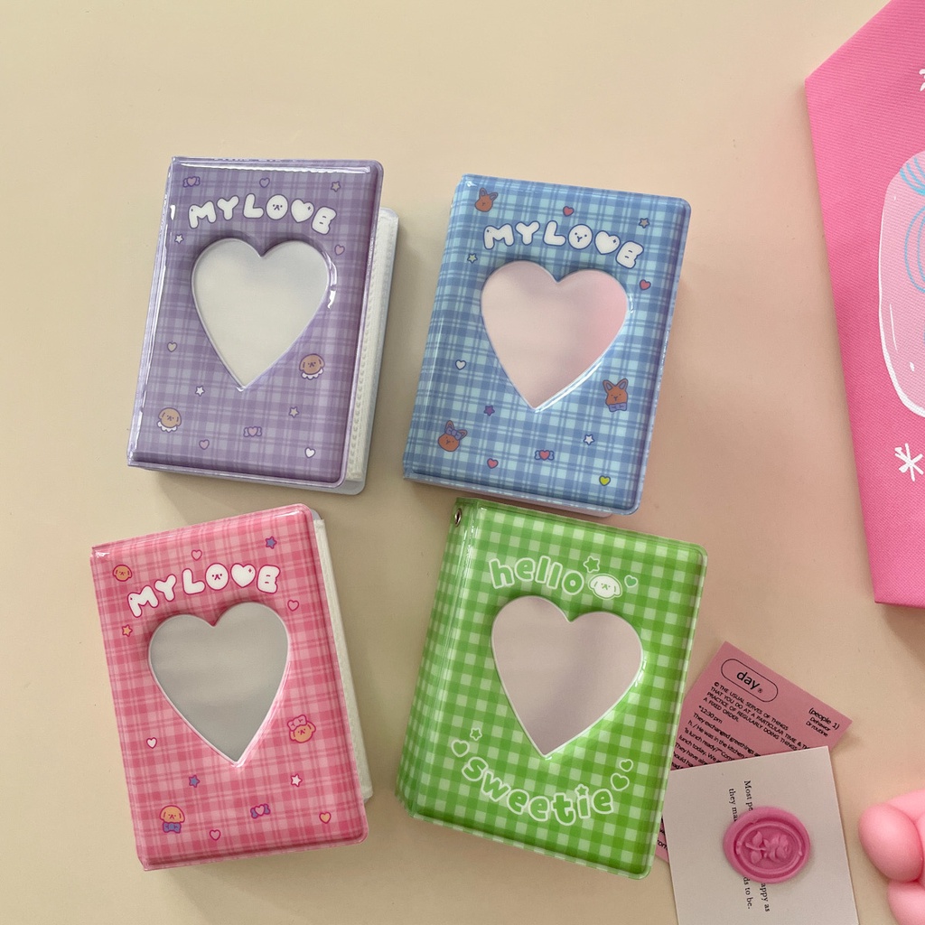 Album Ảnh 3 Inch Họa Tiết Kẻ Sọc Dễ Thương Phong Cách Hàn Quốc