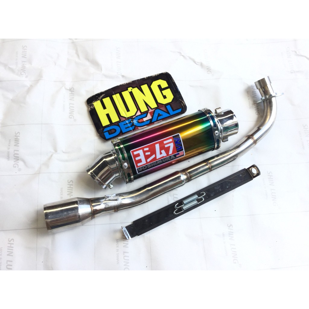 Bộ pô yossi 7 màu full cổ wave 50 -100, cup, dream, 67, axelo, exciter 50cc,...