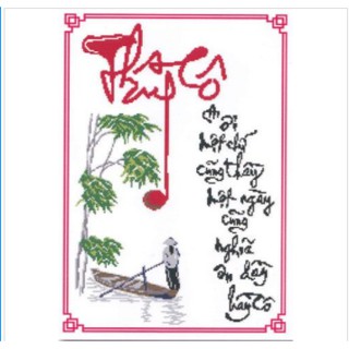 Tranh Thêu Chữ Thập Ai Ơi 1 Chữ Cũng Thầy 1 Ngày Cũng Nghĩa Ơn Dày Thầy Cô E13 (KHÁCH TỰ THÊU) KT:47X60CM