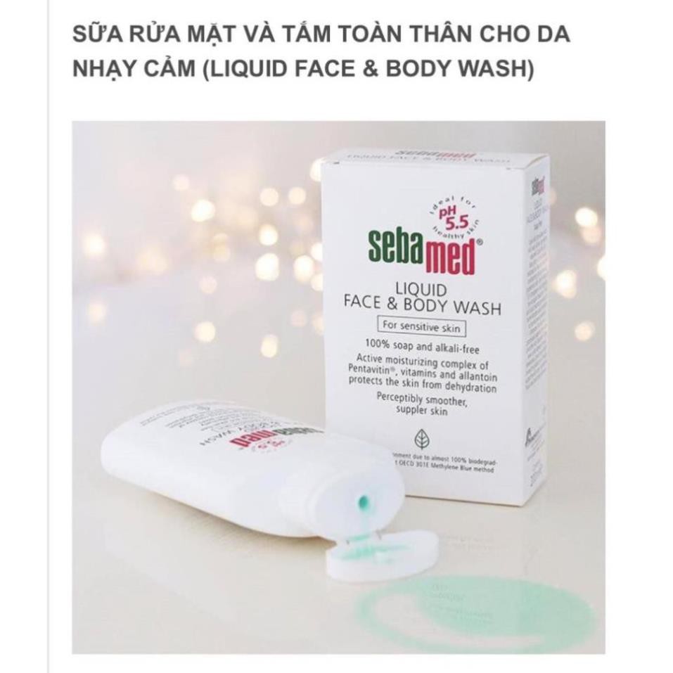 2IN1 - SỮA RỬA MẶT & TOÀN THÂN DA NHẠY CẢM SEBAMED pH5.5 - ĐỨC - 50ML(SEBAMED LIQUID FACE & BODY WASH)