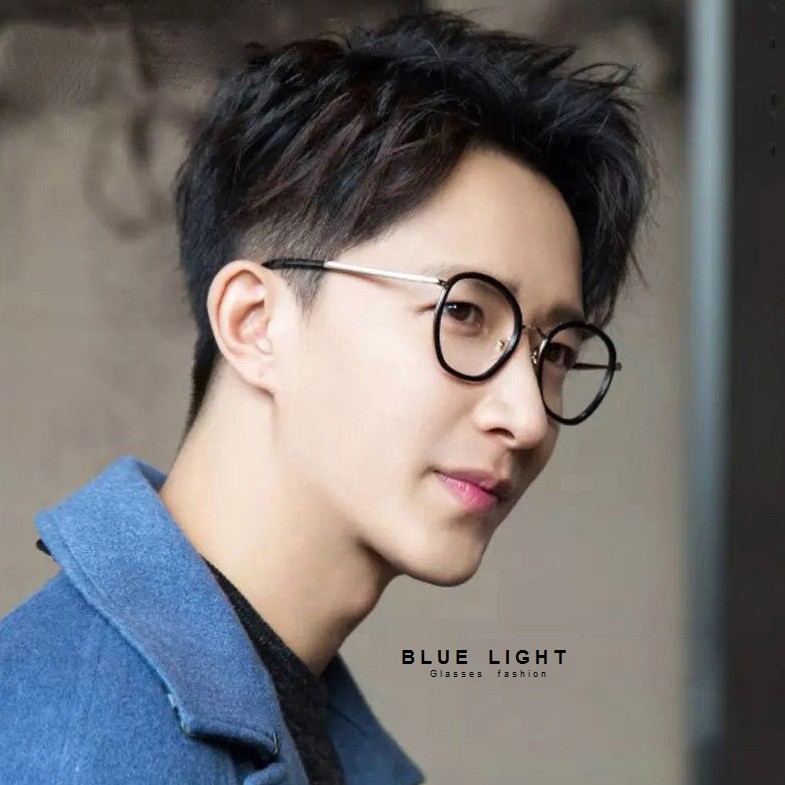 Kính Giả Cận, Gọng Kính Cận Nam Nữ Mắt Vuông Viền Đen Gọng Bạc Không Độ Hàn Quốc - BLUE LIGHT SHOP | BigBuy360 - bigbuy360.vn