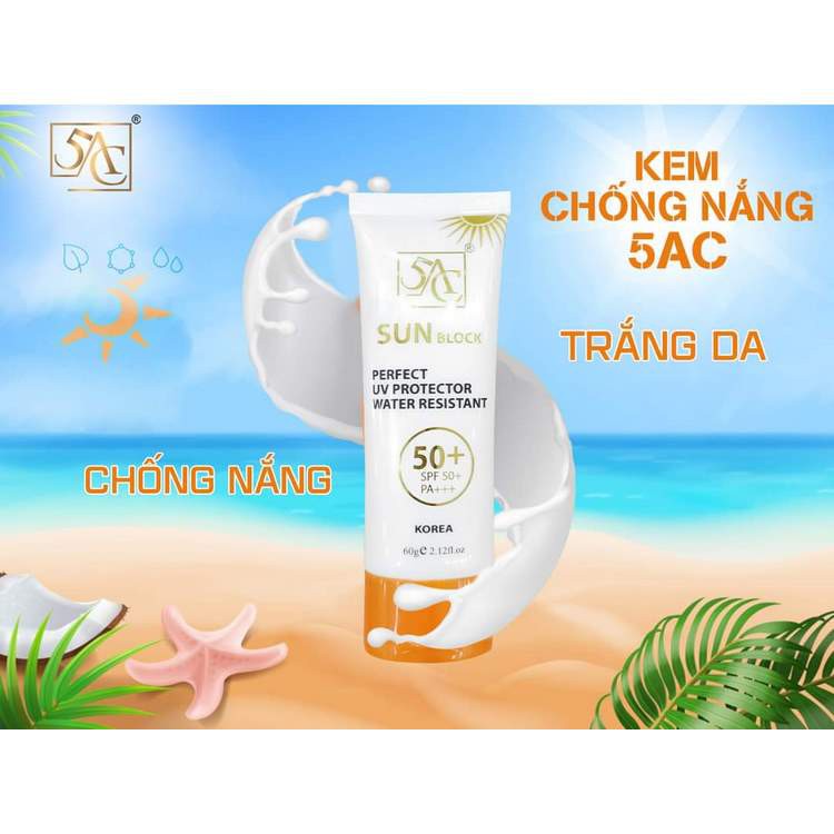 Kem chống nắng dưỡng ẩm 5AC Hàn Quốc dùng được da dầu, mụn