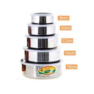 🏵️FREESHIP🏵️ Combo 5 Bộ bát inox 5 món có nắp bảo quản thực phẩm