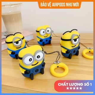 [Ảnh Thật - Tặng Kèm Móc Treo] Case Vỏ Bọc Airpods 1 2 Phim Hoạt Hình Minion Bằng Silicon Dẻo Đẹp Và Chắc Chắn
