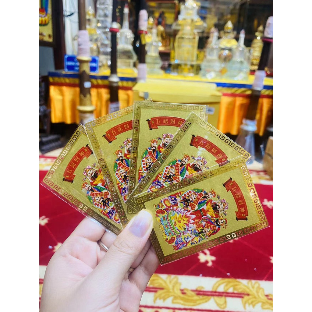 [PBMC]Combo 5 Thẻ đồng 5x8cm (Ngũ Tài Thần, Quan Âm)