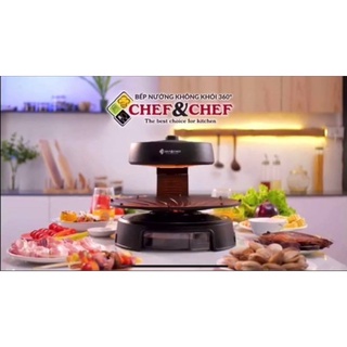 Bếp nướng xoay chef&chef cr-04k bbq không khói hàn quốc công nghệ inventer