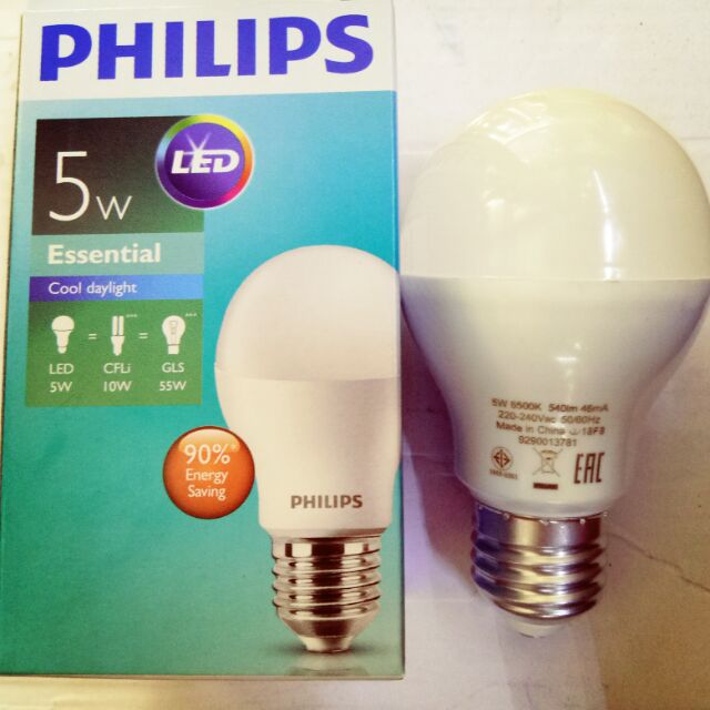 Bóng Led bulb Ess Philips 5w (Trắng/Vàng)