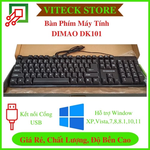 Bàn phím máy tính Dimao DK101 cổng USB - Bàn phím Văn Phòng Chất Lượng, Giá rẻ, Siêu Bền