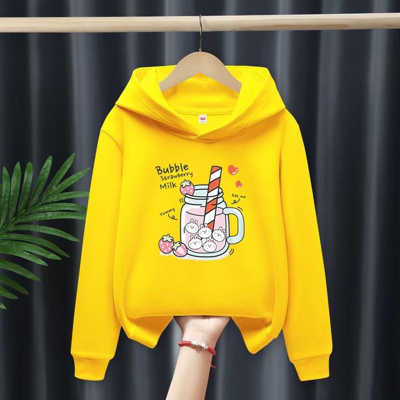 Áo hoodie tay dài dáng rộng in hình thỏ hoạt hình thoải mái thời trang - ảnh sản phẩm 5