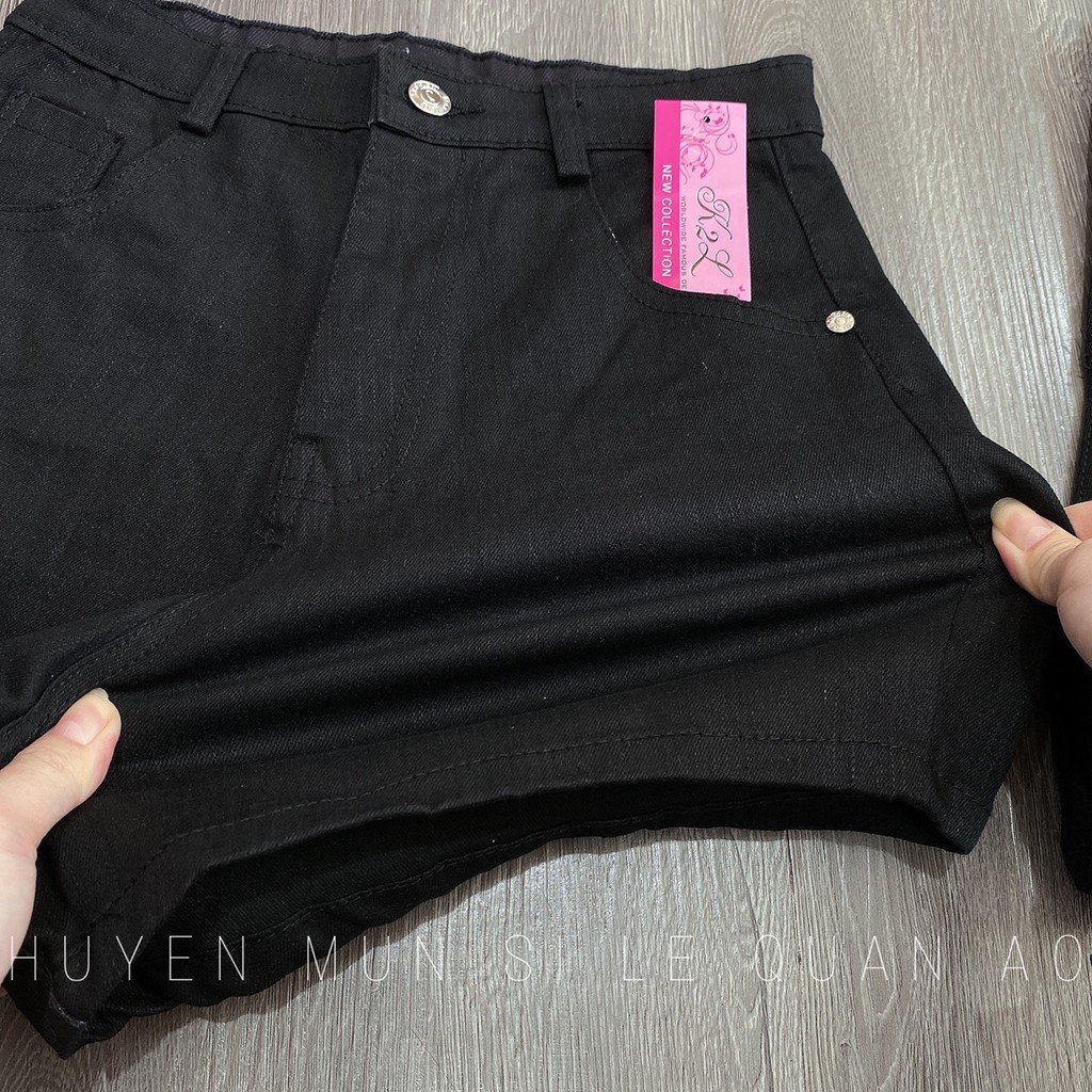 [𝗛𝗶̀𝗻𝗵 𝗧𝗵𝗮̣̂𝘁]Quần short  nữ lưng cao munmunstore  quần đùi chất kaki jean co giãn mềm mại 100