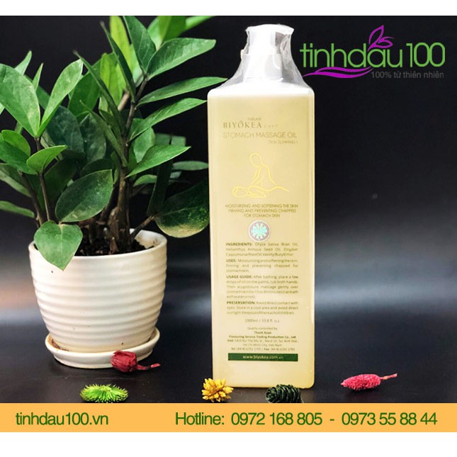 Dầu massage giảm béo bụng gừng 1000ml Biyokea