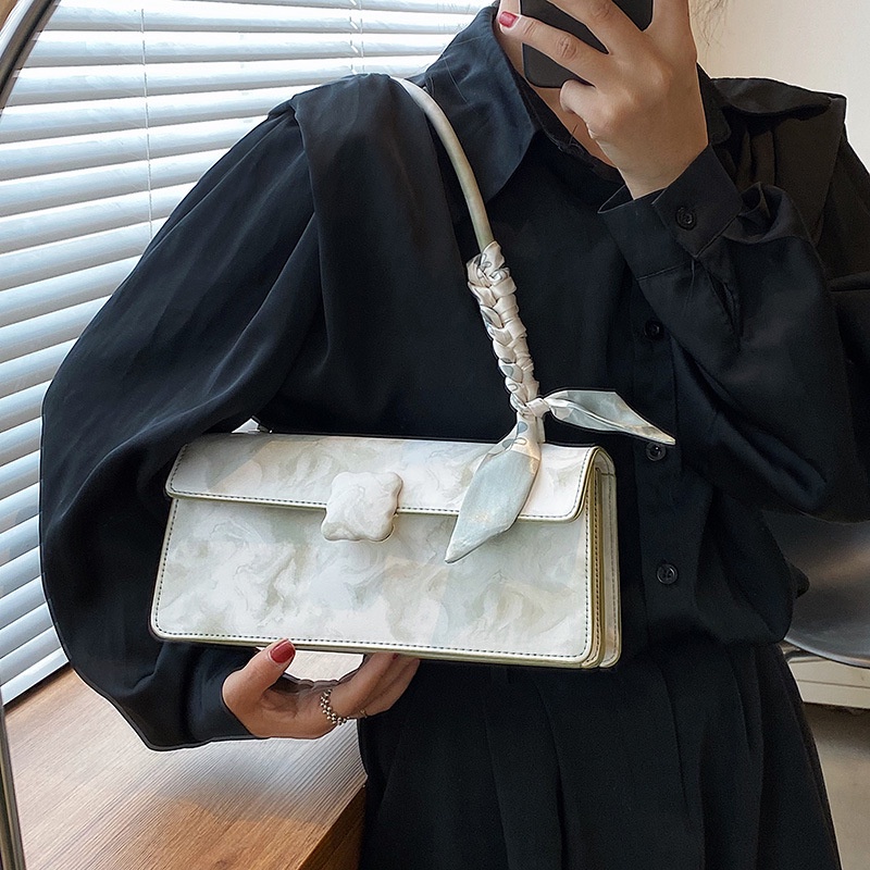 Túi Đeo JASMIN NOIR Chéo Da PU Hình Gối Phối Khăn Choàng Thời Trang Cho Nữ