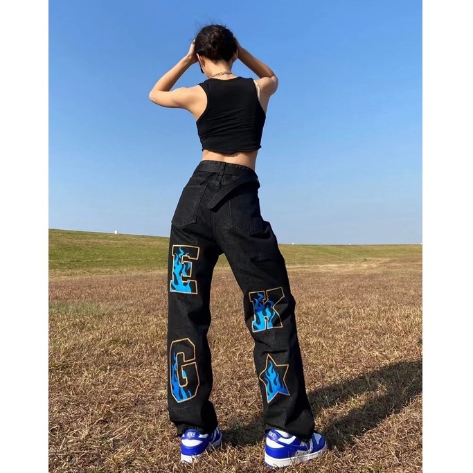 quần jean ống rộng đồ đôi thời trang quần jean nam cao cấp phong cách Hàn Quốcquần jean nữ chất đũi cao cấp quần baggy jean trẻ tuổi retro quần jean nam ống đứng