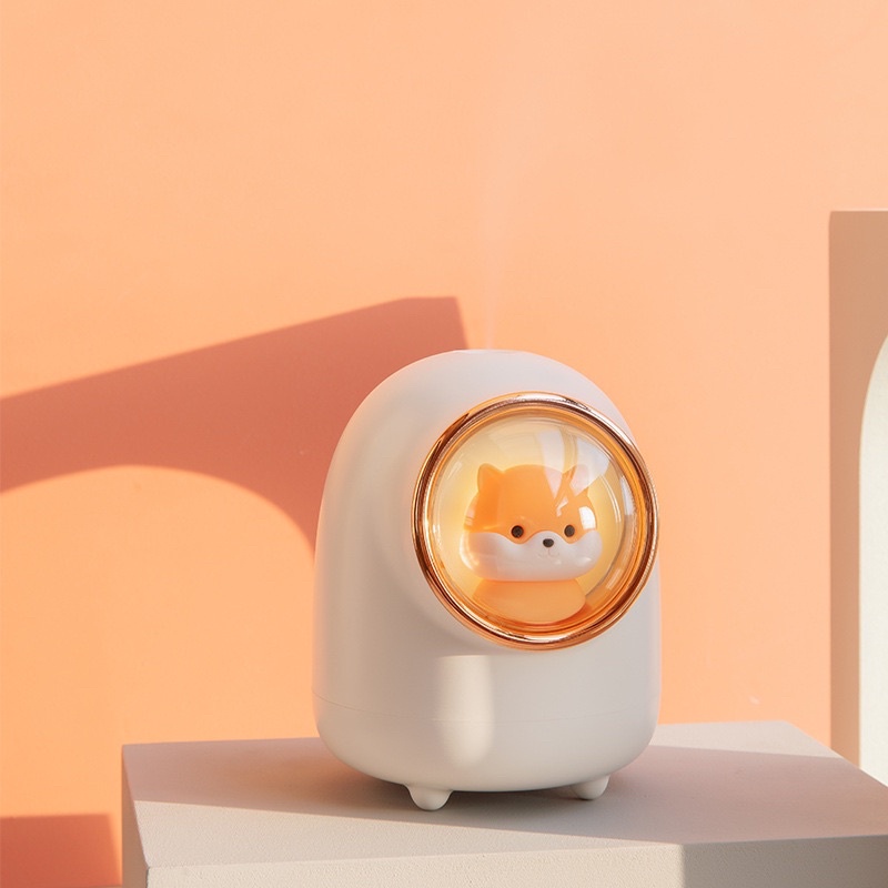 MÁY PHUN SƯƠNG TẠO ẨM KIÊM ĐÈN NGỦ ĐỂ BÀN TRANG TRÍ DECOR HÌNH THÚ LỒNG KÍNH SIÊU CUTE