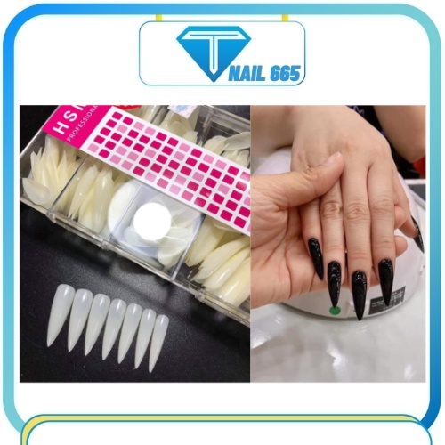 Móng up tay nail fom nhọn , Móng úp HSM nhọn chuẩn loại sịn hôp 500 móng dẻo