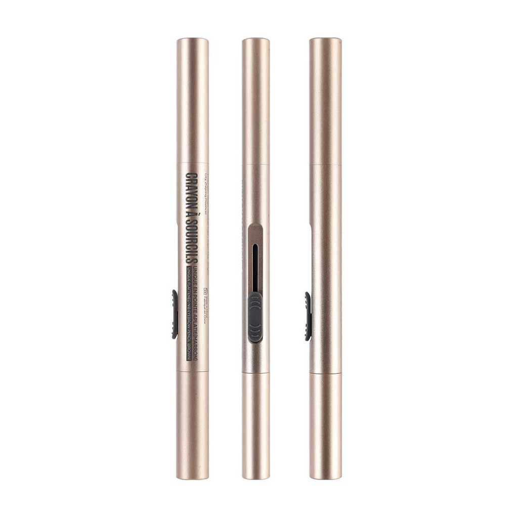 Chì kẻ mày Miniso Unique Flattened Nib Eyebrow Pencil 0.14g (Nâu/Nâu đậm) | BigBuy360 - bigbuy360.vn