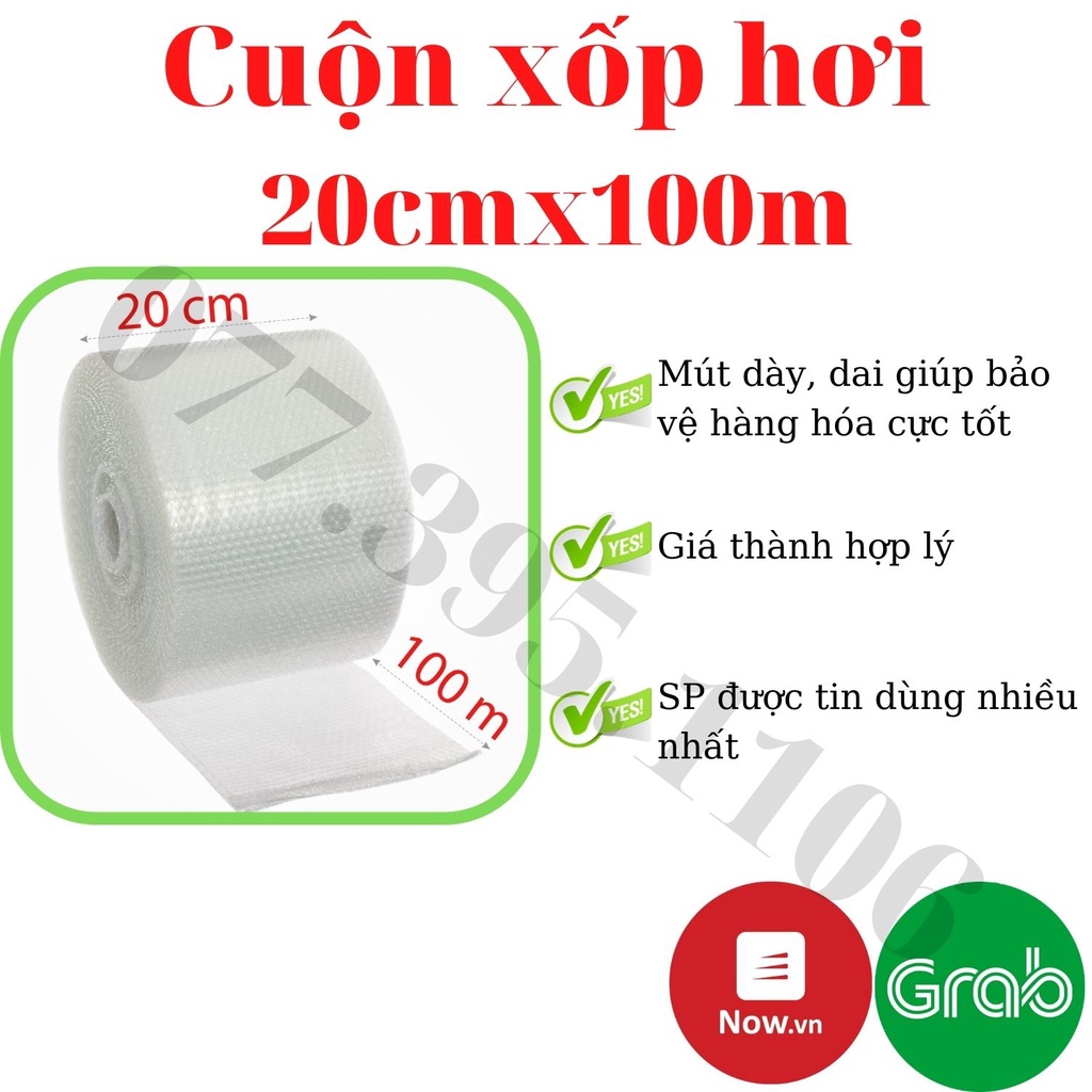 [Mã TRUN5KDAM giảm 5k đơn 150k]Cuộn Xốp Hơi, Bong Bóng Khí, Xốp Nổ Khổ 20cmx100m Loại Dày|Hàng tốt giá rẻ