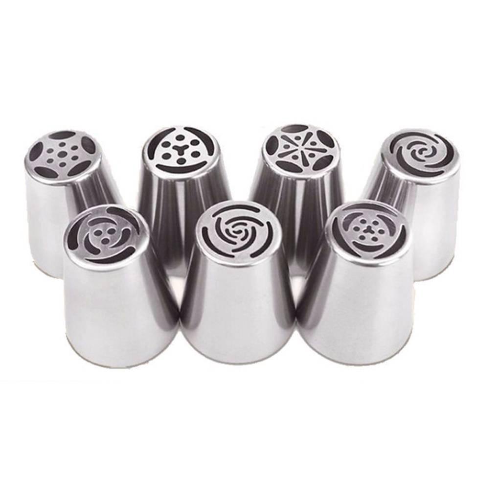 Set 7 Đuôi Bắt Bông Kem Trang Trí Bánh Bằng Thép Không Gỉ
