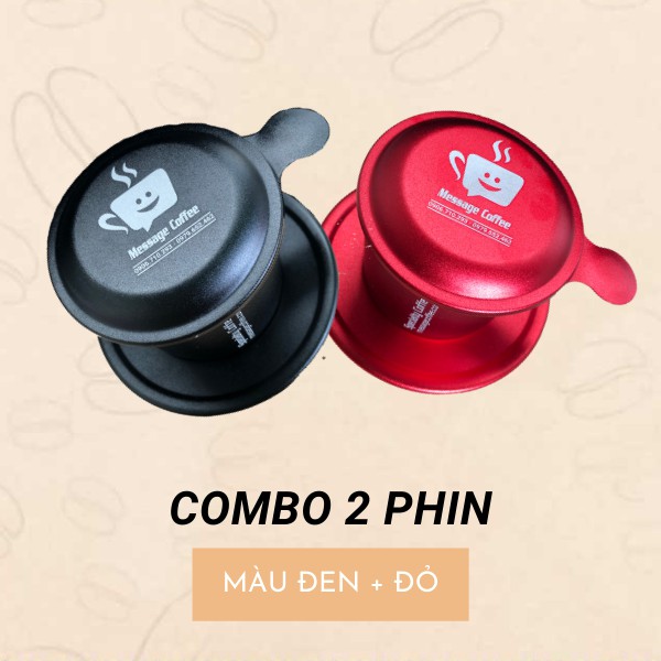 Phin cà phê nhôm cao cấp, màu chất lượng, đẹp, phin pha cà phê Message Coffee, Combo 2 cái - Bale