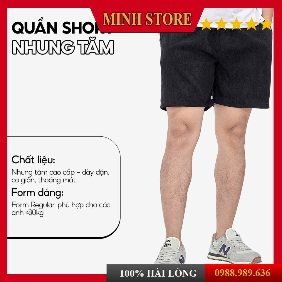 Quần đùi đũi nam thể thao co dãn thoáng mát, quần short nam chất nhung mịn phong cách Hàn Quốc QD06 - MS88