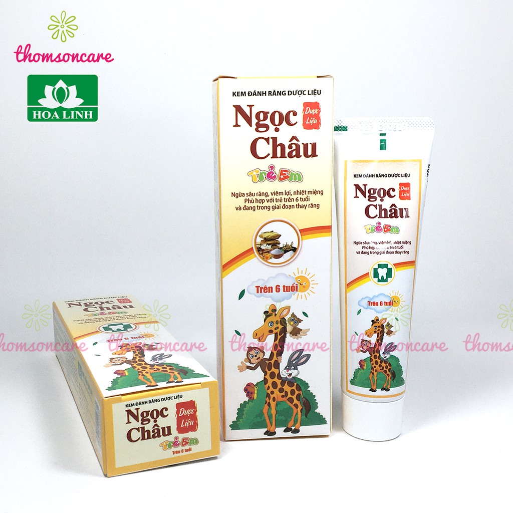 Kem đánh răng cho bé từ thảo dược - Ngọc Châu - Tuýp 70g - cho trẻ từ 6 tuổi, giai đoạn thay răng sữa