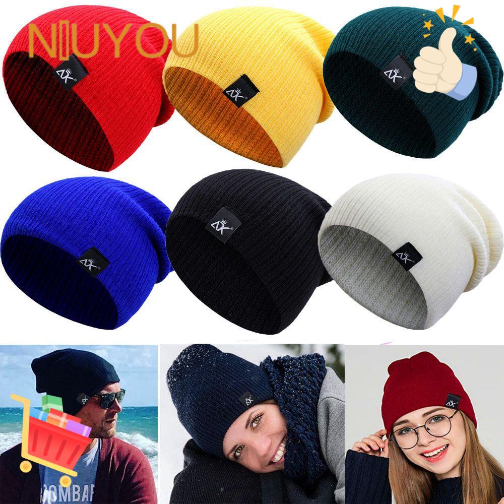 NIUYOU Knitted Beanies Winter Autumn Hats Warmer Bonnet Woman/Men Casual Cap 12 Colors