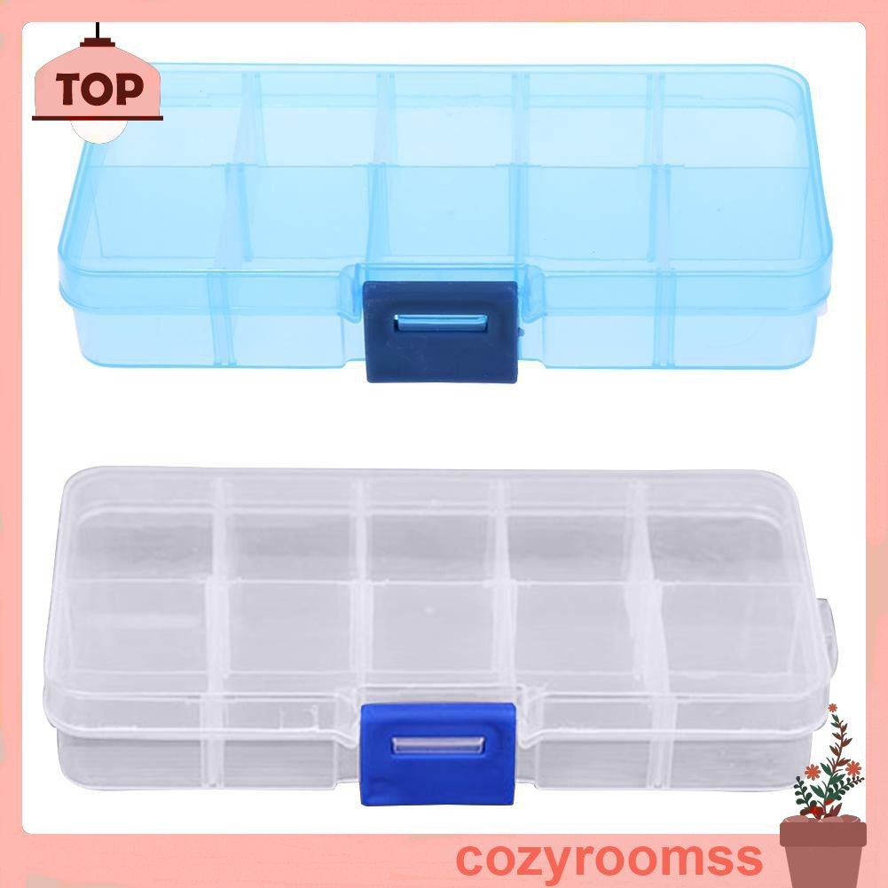 Hộp nhựa đựng thuốc / trang sức 10 ngăn trong suốt