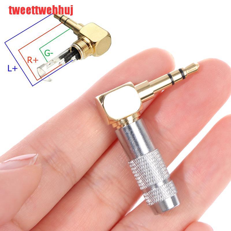 Đầu Nối Dây Âm Thanh 3.5mm 3 Cực Male Plug 90 Độ Tiện Dụng