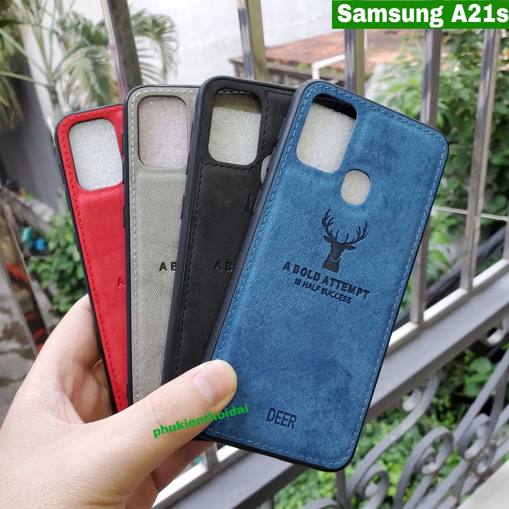 Ốp lưng Samsung A21s FREESHIP Từ 50k chống sốc vải đầu hươu cao cấp
