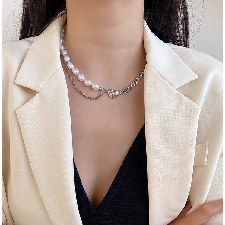Dây chuyền phối ngọc trai nhân tạo phong cách thanh lịch dành cho nữ