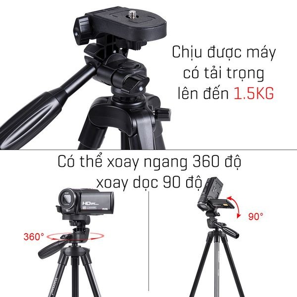 Bộ Chân giá đỡ Tripod TF-3110 hỗ trợ chụp ảnh kèm Giá kẹp điện thoại và remote bluetooth