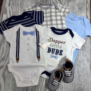 Set 5 body bé trai nhiều size (6-9-12 tháng)