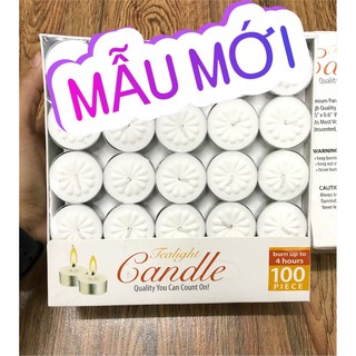 [HOẢ TỐC] Hộp 100 viên cháy 3-4 giờ nến tealight đỏ, trắng, vàng
