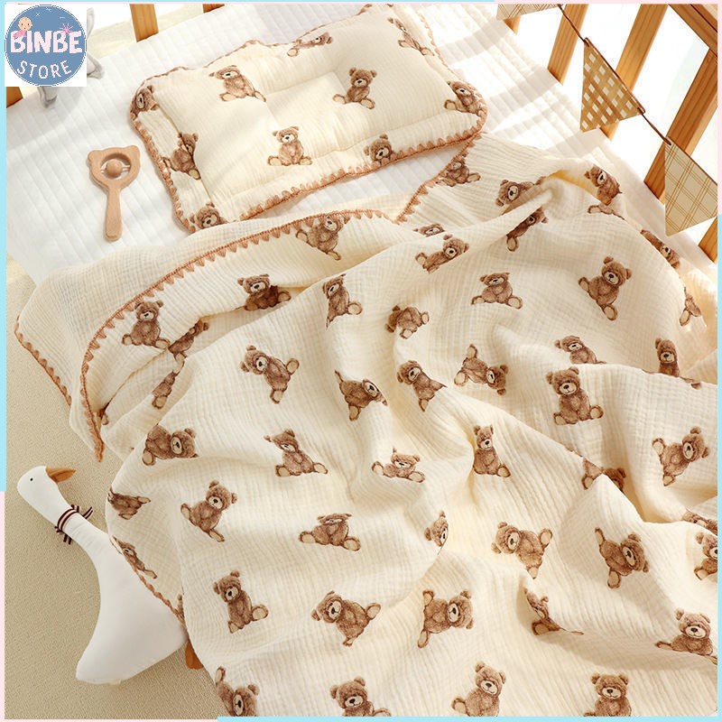 Chăn cho bé, Chăn cho bé sơ sinh 100% cotton, chất liệu mềm mại phong cách Hàn Quốc