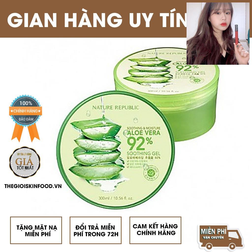 Gel lô hội Soothing & Moisture Aloe Vera 92% Nature Republic 300ml - Gel nha đam đa năng