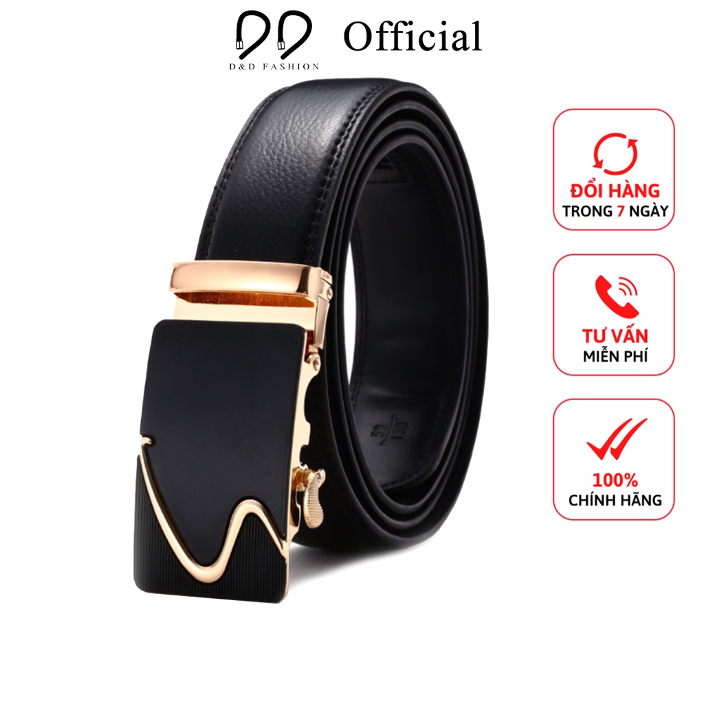 Thắt lưng nam D&amp;D Fashion mẫu chữ S dây da khóa tự động cao cấp
