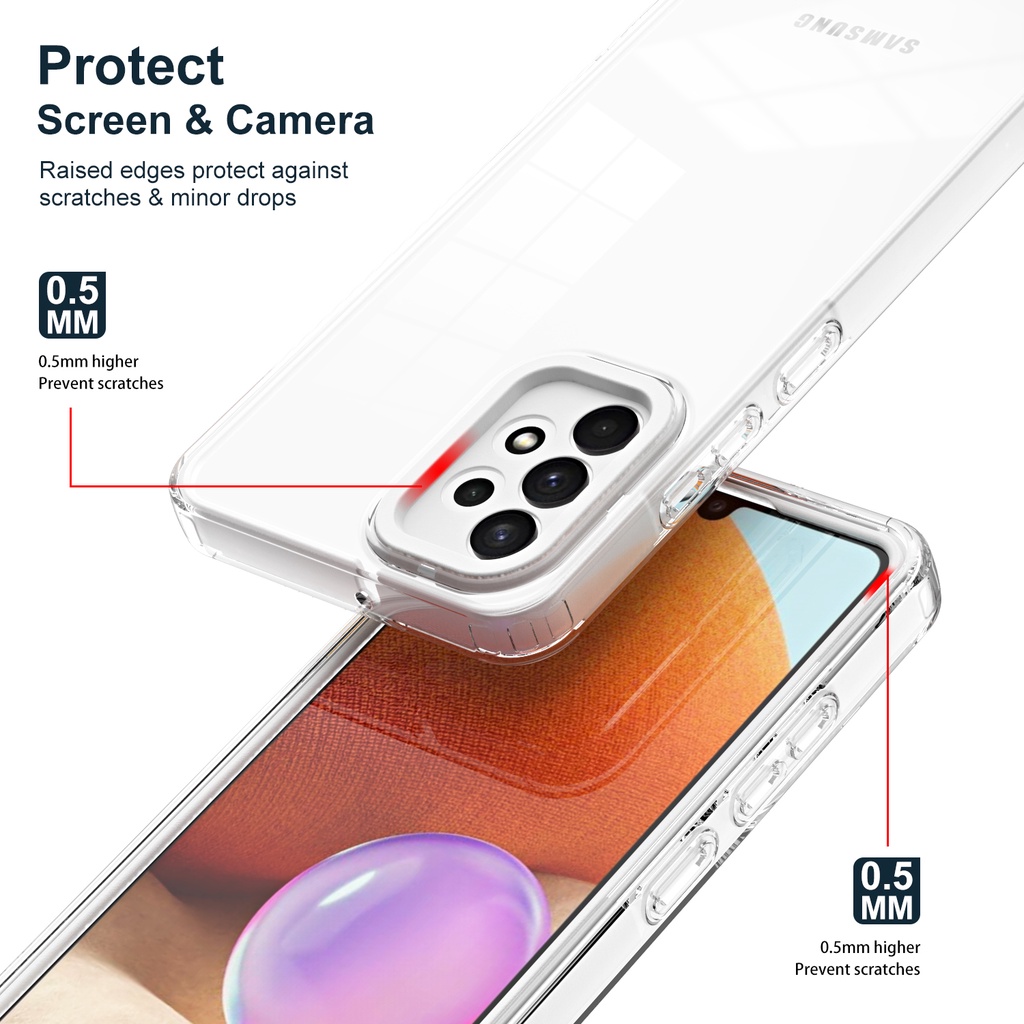 Ốp Điện Thoại PC TPU Trong Suốt Chống Sốc 2 Trong 1 Cho Samsung Galaxy A13 4G A13 5G A52 4G 5G A52s 5G A51 4G A32 4G A33 5G A53 5G A73 5G A23 4G