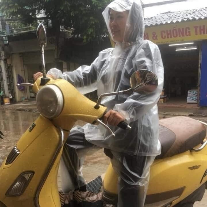 Áo Mưa Bộ Trong Suốt Màu