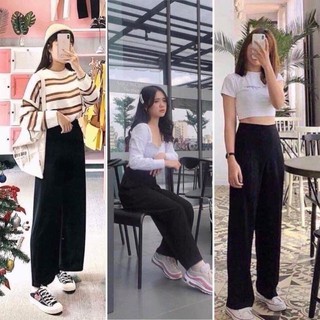 QUẦN SUÔNG ỐNG RỘNG KHOÁ SƯỜN ་