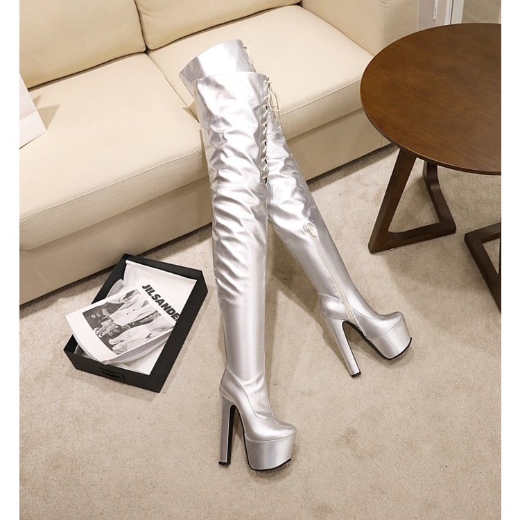 34-46 giày cao gót quá khổ phong cách âu mỹ over-the-knee boots pole dance boots đùi boots 2022 phong cách mới over-the-knee boots he