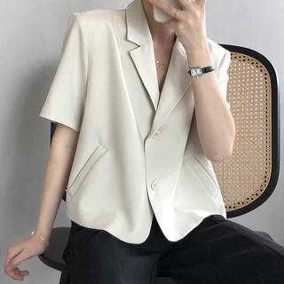 Áo khoác blazers mỏng có đệm vai phong cách hàn quốc thời trang mùa hè